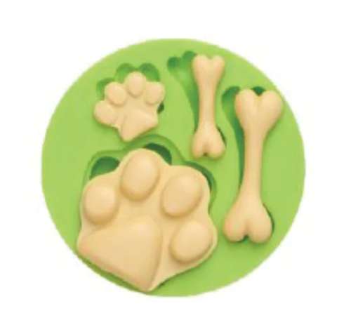 Dog Paw/Bone Silicone Mould - Click Image to Close